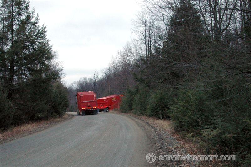 FBR - FCR - Tanker trucks turning on Fellows Creek Rd.